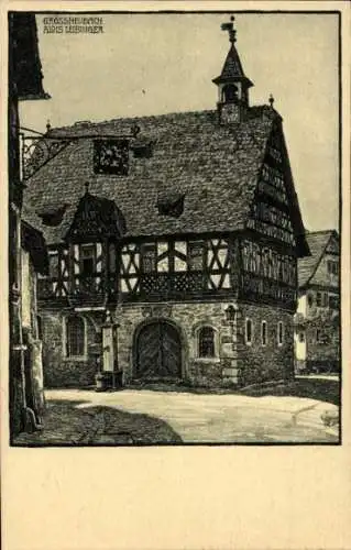 Künstler Ak Leibinger, Alois, Großheubach Miltenberg in Unterfranken, Rathaus