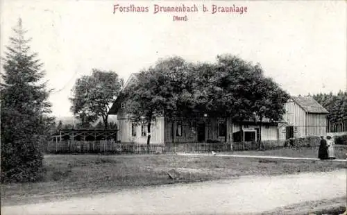 Ak Braunlage im Oberharz, Partie am Forsthaus Brunnenbach