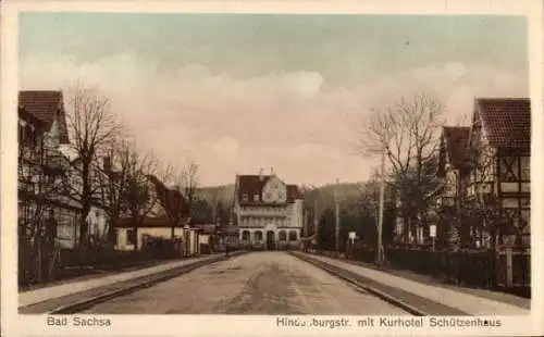 Ak Bad Sachsa im Harz, Hindenburgstraße, Kurhotel Schützenhaus