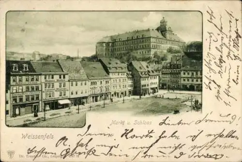 Ak Weißenfels an der Saale, Markt, Schloss