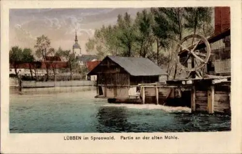 Ak Lübben im Spreewald, Alte Mühle