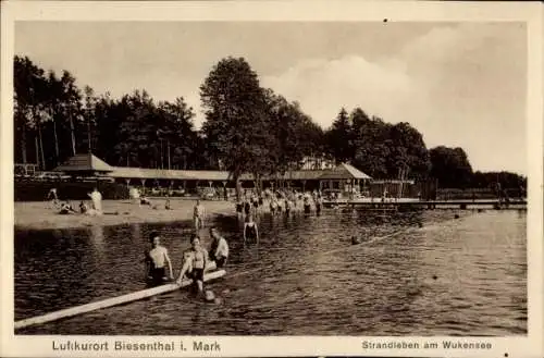 Ak Biesenthal in der Mark, Strandleben am Wukensee