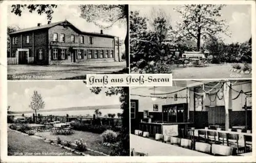 Ak Groß Sarau in Schleswig Holstein, Gaststätte Reedwisch, Grotte, Ratzeburger See