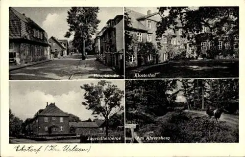 Ak Ebstorf in der Lüneburger Heide, Hauptstraße, Klosterhof, Jugendherberge, Ahrensberg