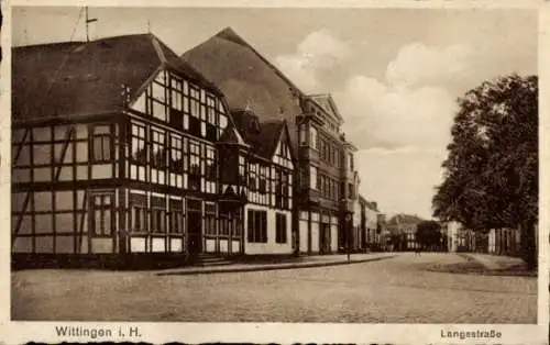 Ak Wittingen in Niedersachsen, Langestraße, Fachwerkhäuser