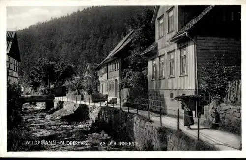 Ak Wildemann Clausthal Zellerfeld im Oberharz, Innerste, Brücke