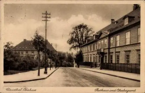 Ak Clausthal Zellerfeld im Oberharz, Rathaus, Oberbergamt