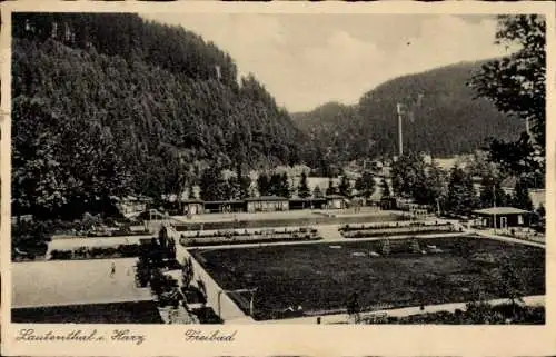 Ak Lautenthal Langelsheim im Oberharz, Freibad