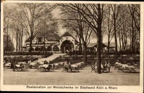 Ak Köln am Rhein, Restauration zur Waldschenke im Stadtwald, Terrasse