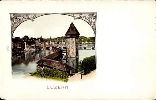 Ak Luzern Stadt Schweiz, Kapellbrücke