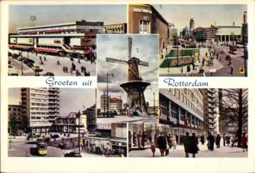 Ak Rotterdam Südholland Niederlande, Mühle, Boulevard, Straßenpartie