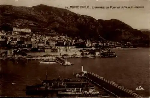 Ak Monte Carlo Monaco, Hafeneinfahrt, Taubenschießen