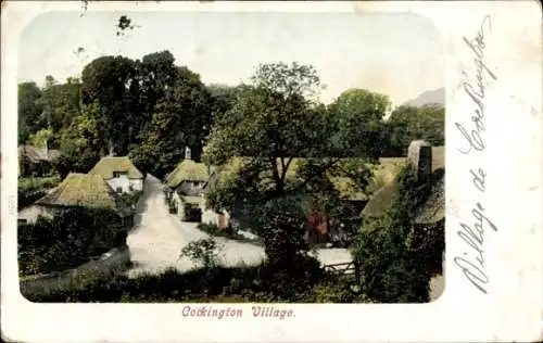Ak Cockington South West England, Dorfansicht