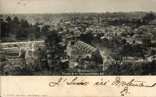 Ak Yeovil Somerset England, Panorama vom Summerhouse Hill