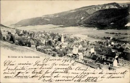 Ak Saint Imier Kanton Bern, Gesamtansicht, Combe Grede