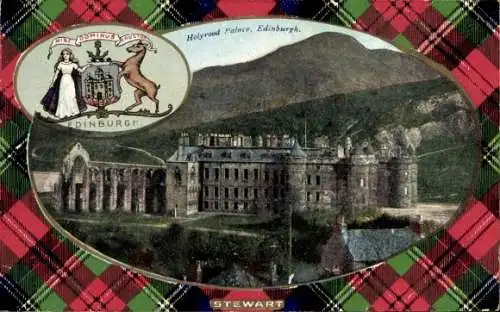 Wappen Passepartout Ak Edinburgh Schottland, Holyrood Palace
