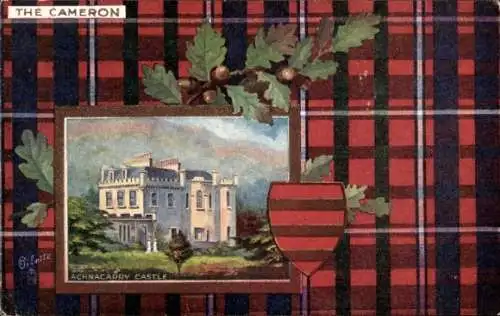 Passepartout Wappen Ak Achnacarry Schottland, The Cameron, Castle, Tuck 9403