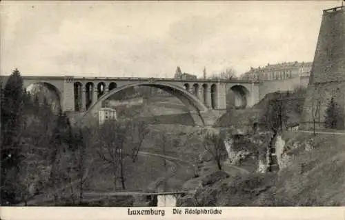 Ak Luxemburg Luxembourg, Adolphe-Brücke