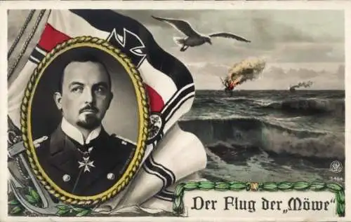 Passepartout Ak Der Flug der Möwe, Korvettenkapitän Graf zu Dohna Schlodien