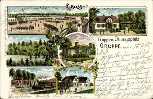 Litho Poligon Grupa Gruppe Westpreußen, Truppenübungsplatz, Baracken, Bahnhof, Tante Bosch