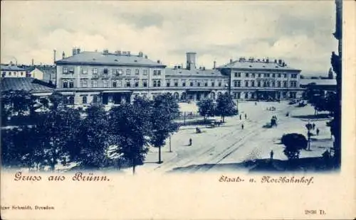 Ak Brno Brünn Südmähren, Staatsbahnhof, Nordbahnhof