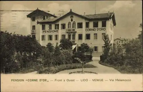 Ak Lido di Venezia Veneto, Pension Corne d'Or