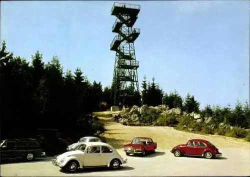 Ak Ulrichsberg Oberösterreich, Aussichtswarte Moldaublick, Auto