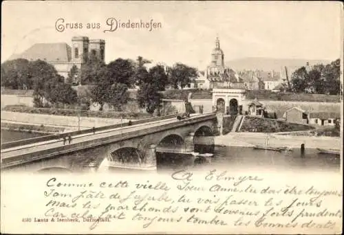 Ak Thionville Diedenhofen Lothringen Moselle, Teilansicht, Brücke