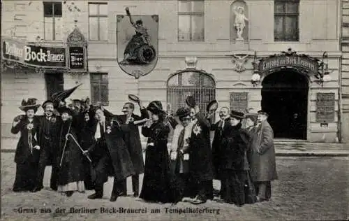 Ak Berlin Kreuzberg, Berliner Bock-Brauerei am Tempelhoferberg