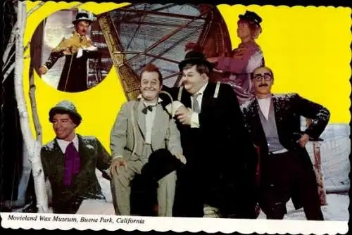 Ak Schauspieler Stan Laurel, Oliver Hardy, Wachsmuseum