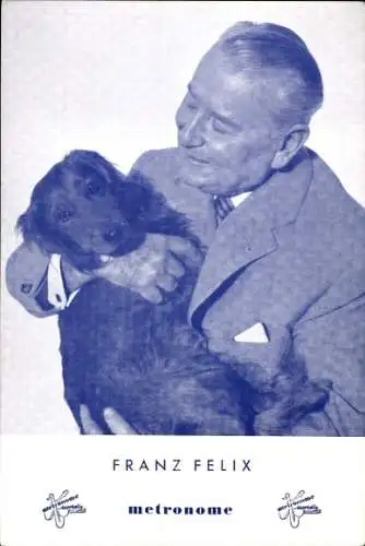 Ak Schauspieler Franz Felix, Portrait, Sänger, Hund