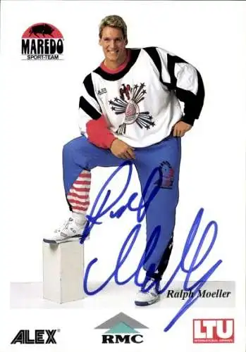 Ak Schauspieler Ralf Möller, Standportrait, Autogramm, IFFBB Weltmeister, Maredo, RMC, LTU, Alex