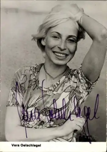 Ak Schauspielerin Vera Oelschlegel, Portrait, Autogramm