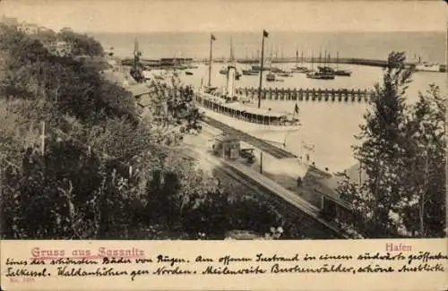 Ak Sassnitz auf Rügen, Hafen, Dampfer