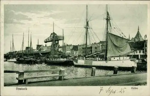 Ak Hansestadt Rostock, Hafen
