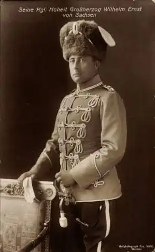 Ak Großherzog Wilhelm Ernst von Sachsen Weimar Eisenach, Portrait, Husarenuniform