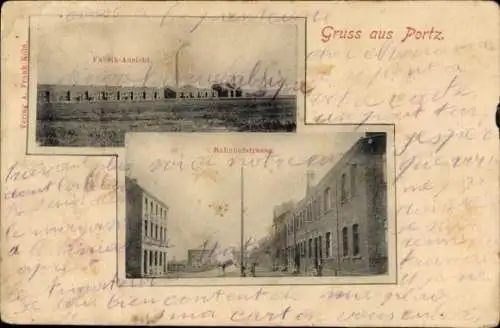 Ak Porz Köln am Rhein, Fabrik, Bahnhofstraße