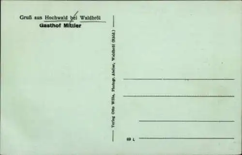 Ak Hochwald Waldbröl im Oberbergischen Land, Gasthof Mittler, Pferde