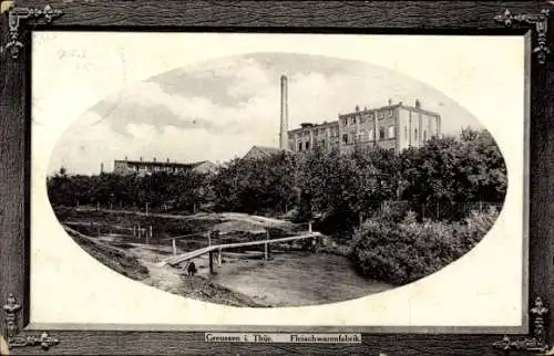 Passepartout Ak Greußen in Thüringen, Fleischwarenfabrik