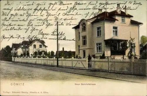 Ak Dömitz an der Elbe Mecklenburg, Neue Bahnhofstraße