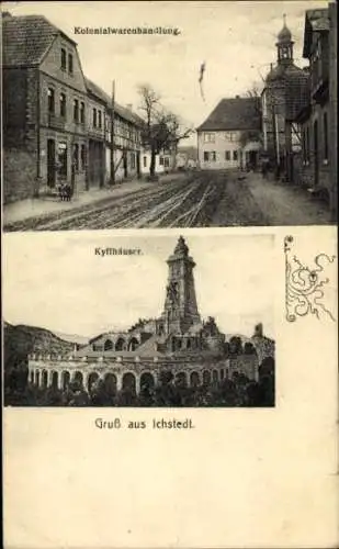 Ak Ichstedt Bad Frankenhausen am Kyffhäuser Thüringen, Kolonialwarenhandlung, Kyffhäuser