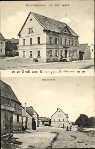 Ak Einzingen Allstedt in Sachsen Anhalt, Gemeindegasthaus, Hauptstraße
