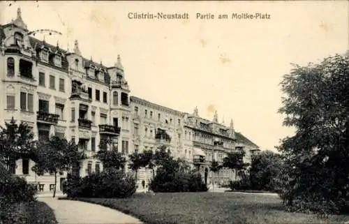 Ak Kostrzyn nad Odrą Cüstrin Küstrin Ostbrandenburg, Moltke-Platz