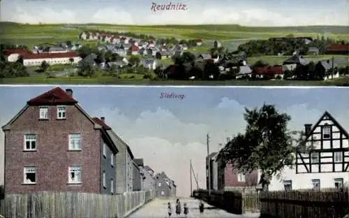 Ak Reudnitz Mohlsdorf-Teichwolframsdorf, Panorama, Siedlung