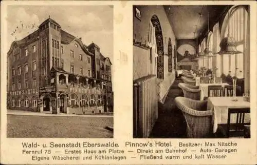 Ak Eberswalde im Kreis Barnim, Pinnow's Hotel, Innenansicht