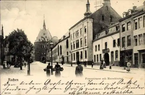 Ak Aachen in Nordrhein Westfalen, Franzstraße, Marschiertor