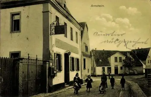 Ak Armsheim in Rheinhessen, Straße, Kinder