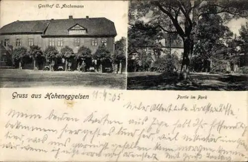 Ak Hoheneggelsen Söhlde in Niedersachsen, Gasthof C. Aschemann, Park