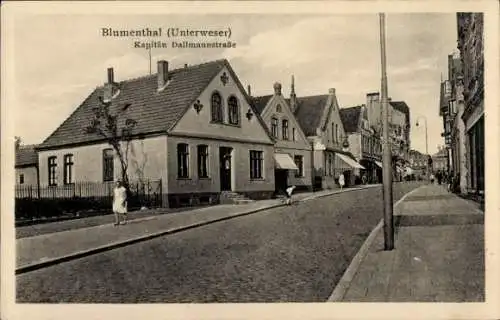 Ak Blumenthal Bremen, Kapitän-Dallmann-Straße, Wohnhäuser, Geschäfte, Anwohner