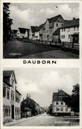 Ak Dauborn Hünfelden im Taunus, Langgasse, Grubenstraße